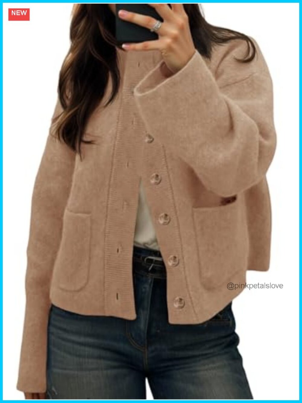 Chunky Knit Cardigan Sweater Button Down Open Front Jacket